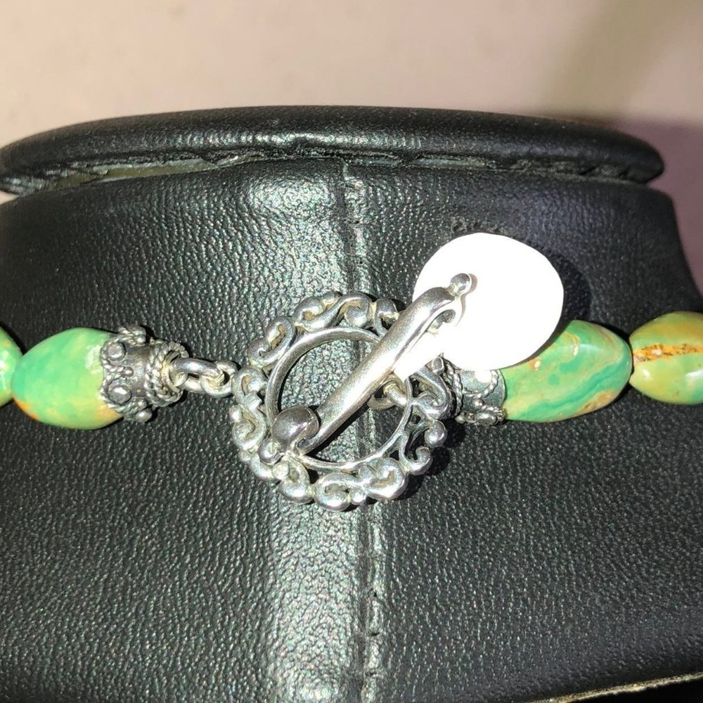 Artisan Crafted Turquoise and Silver Necklace - Picture 4 of 7
